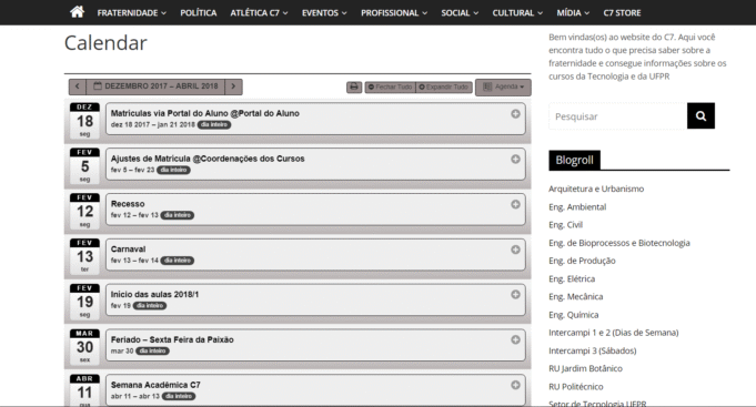 Adicione o calendário do C7 na sua agenda