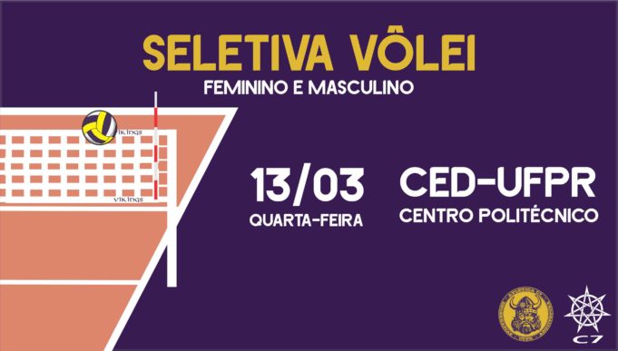 Seletiva do vôlei masculino e feminino da Atlética C7 serão na próxima quarta-feira