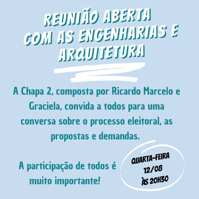 Reunião aberta com a Chapa 2