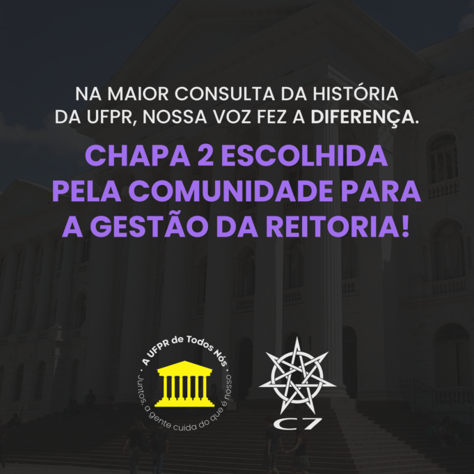 Chapa 2 – UFPR de todos nós, é vencedora desta consulta!!